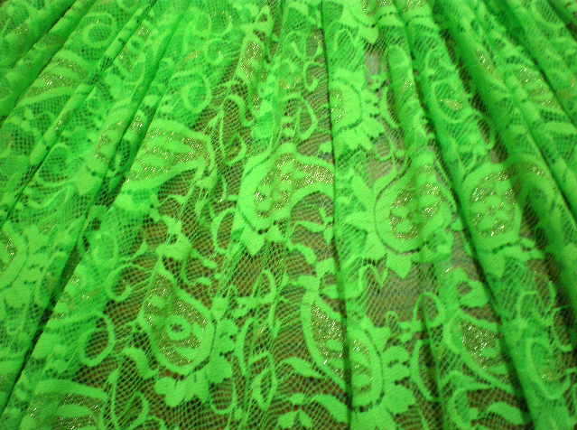 5.Lime Romance Paisley Glitter Lace